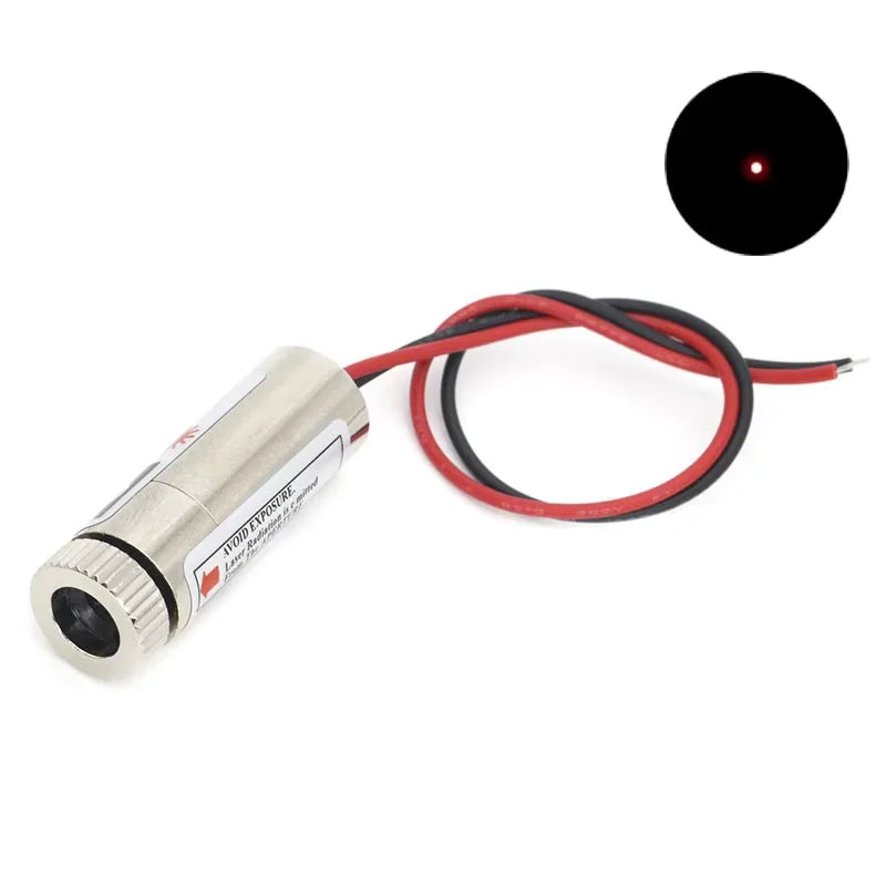 650nm 5mW Red Point / Line / Cross Laser Module Head Glass Lens Focusable Industrial Class