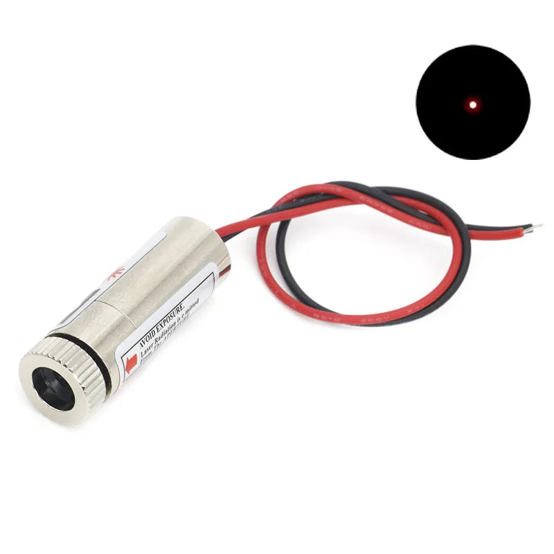 650nm 5mW Red Point / Line / Cross Laser Module Head Glass Lens Focusable Industrial Class