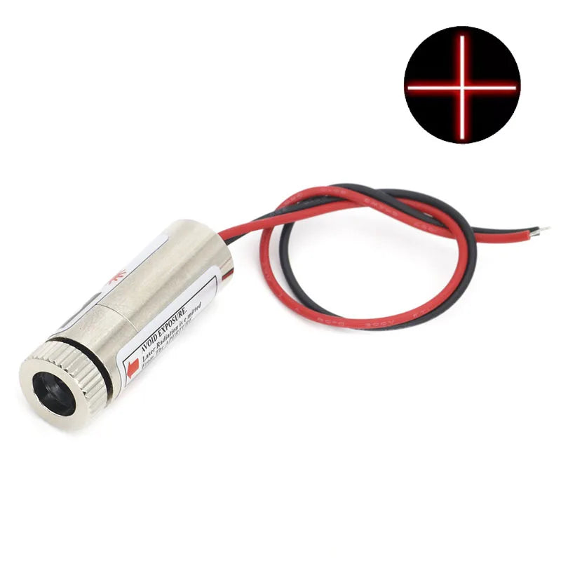 650nm 5mW Red Point / Line / Cross Laser Module Head Glass Lens Focusable Industrial Class