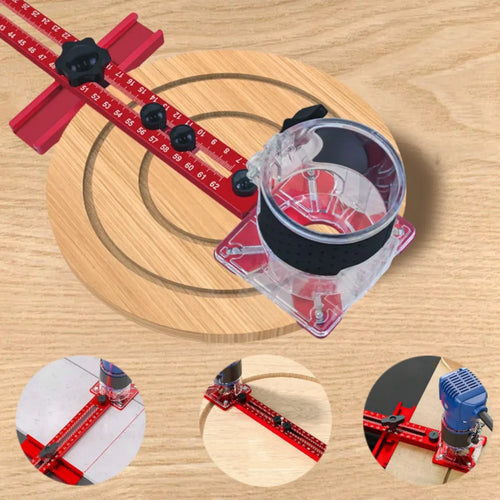 Aluminum Alloy Router Circle Cutting Jig,Extended 3 in 1 Router Milling Groove Bracket Cutting & Milling Circular Auxiliary Tool