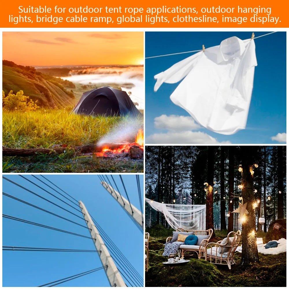 15/30m Stainless Steel Cable Rope Kits Heavy Duty Garden Wire Cable Balcony Railing Farm Fence Tent Roll 304 PVC Coated