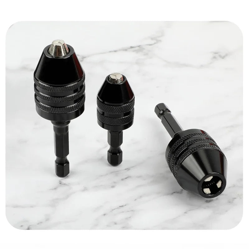 JENTORIX 0.3mm-8.0mm Mini Keyless Chuck Electric Drill Bit Collet Converter Extension Screwdriver Chuck Adapter Fixture 1/4" Hex