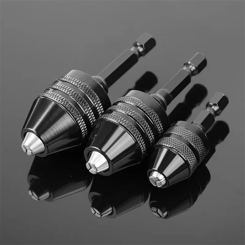 JENTORIX 0.3mm-8.0mm Mini Keyless Chuck Electric Drill Bit Collet Converter Extension Screwdriver Chuck Adapter Fixture 1/4" Hex
