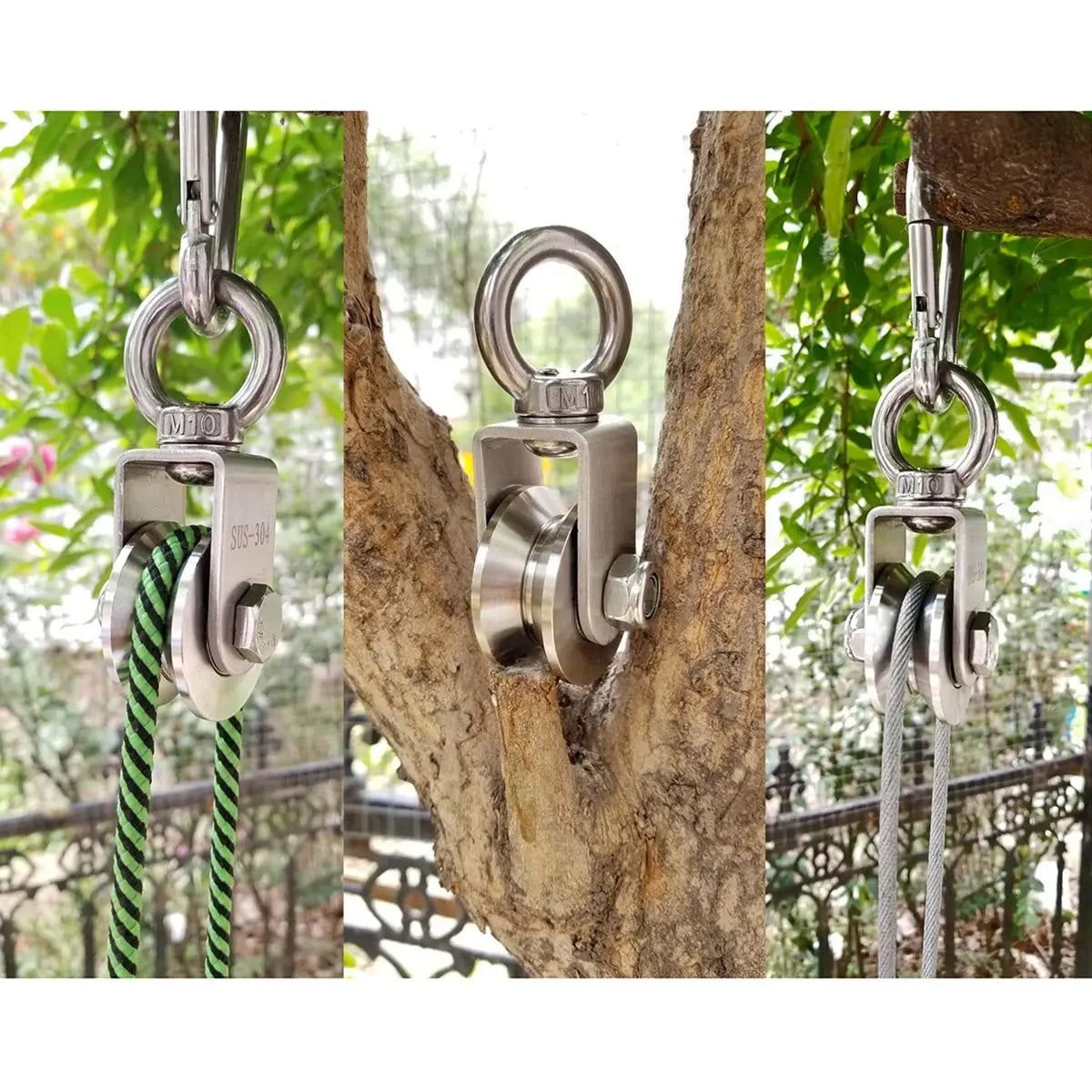 U/V Type Swivel Pulley 304 Stainless Steel Duplex Bearing Super-Silent Detachable Rotation Pulley System Gym Traction Wheel
